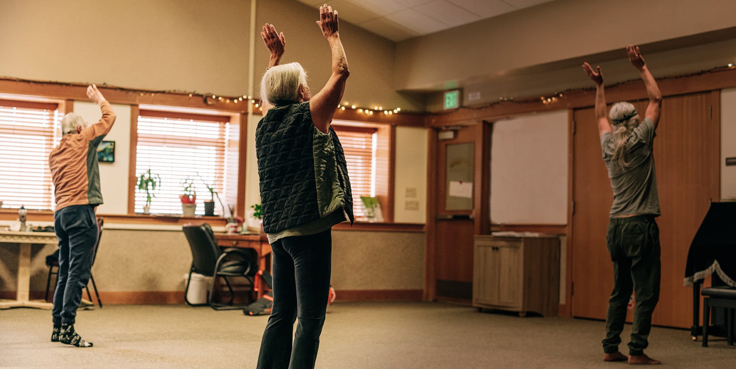 Seniors West of the Tetons doing exercises