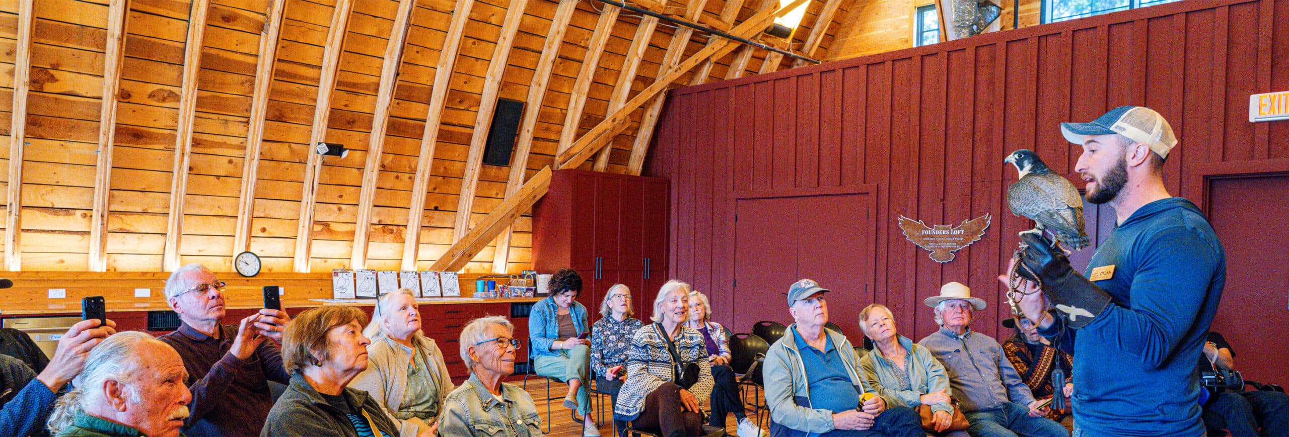 Seniors visiting the Teton Raptor Center