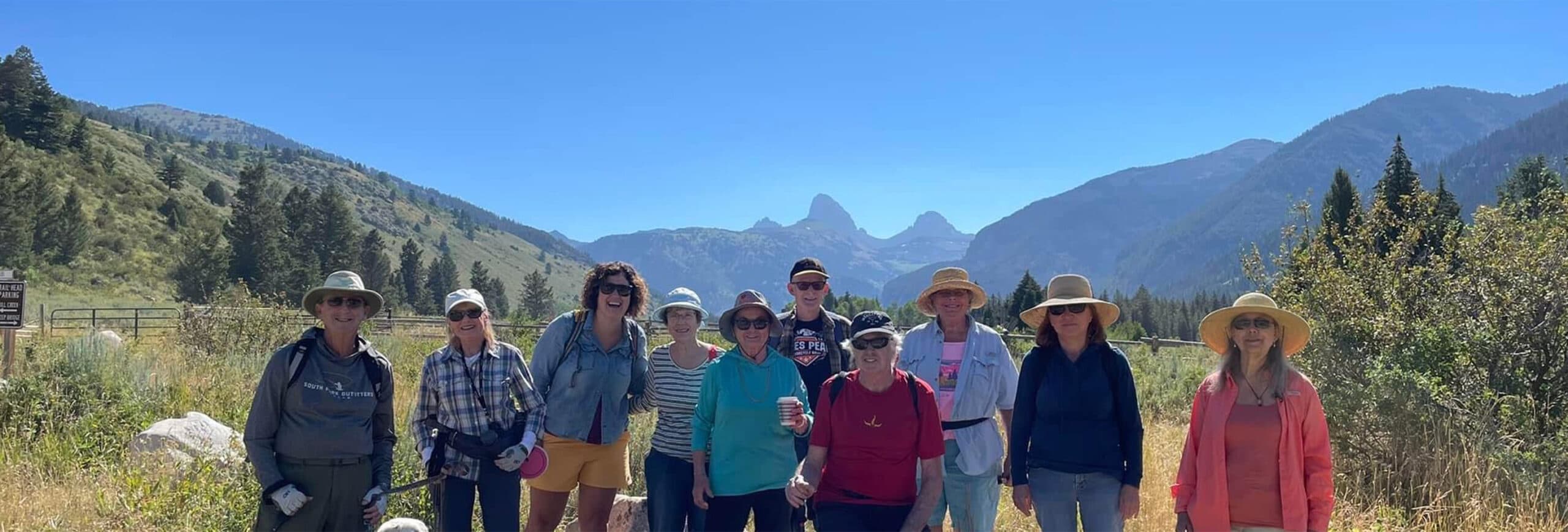 Teton seniors posing in front of the Teton mountains